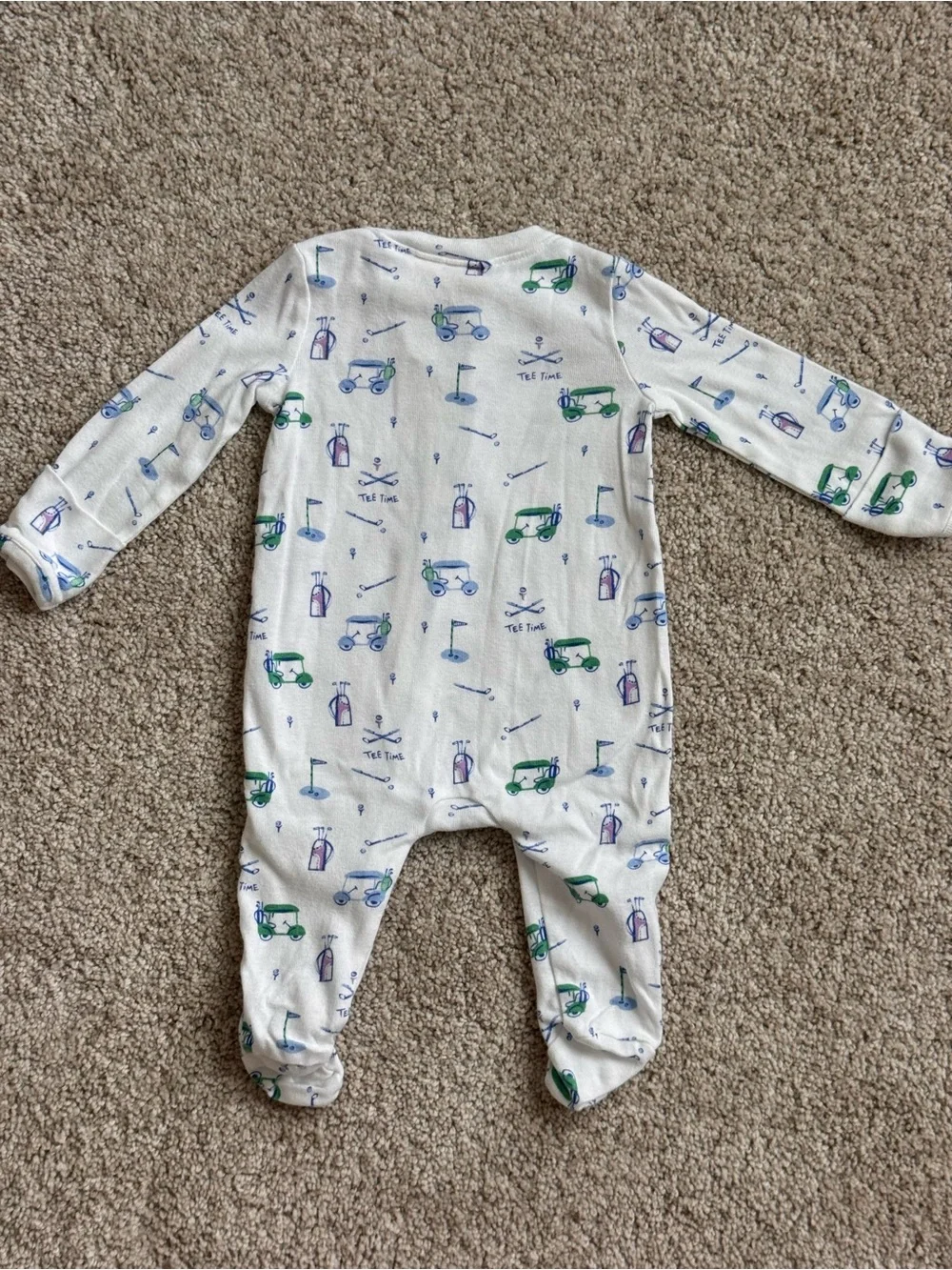 GAP White Footed One-Piece with Green & Blue Golf Print